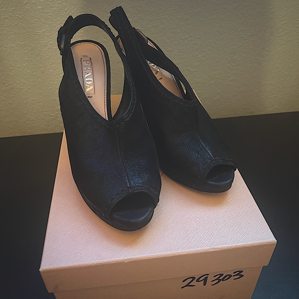 Prada Slingback Black Heels